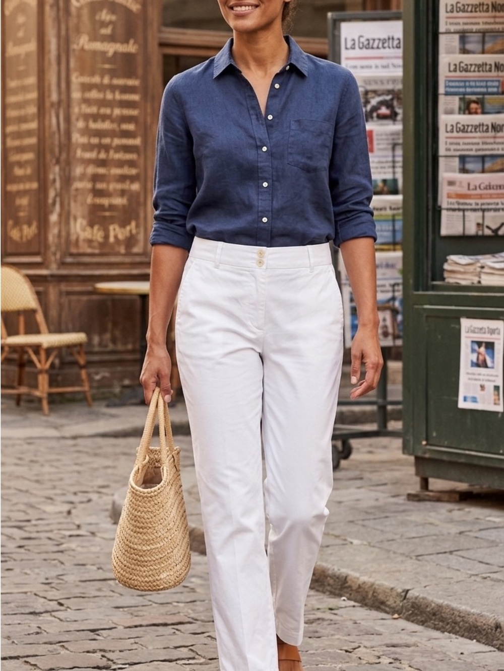 Talbots White Straight Leg Pants